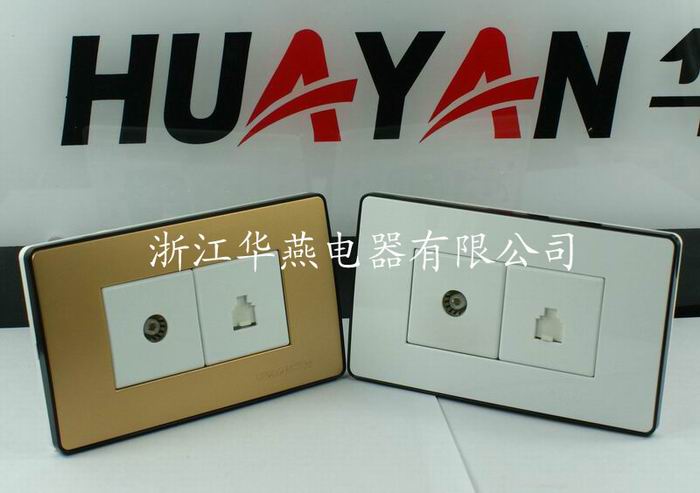 一位电视电话插座、电视电话插座、墙壁插座